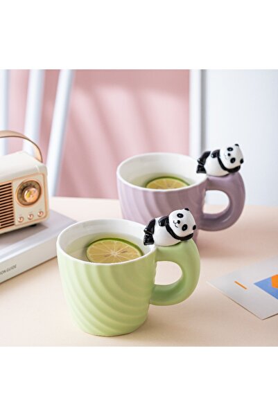 Livava Panda Design Striped Ceramic Mug, Stylish Design, Gift Boxed, Coffee &...