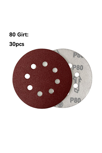Choice1 80 Girt 30pcs Sanding Discs 5 Inch 8Holes Hook and Loop 125mm Adhesiv...
