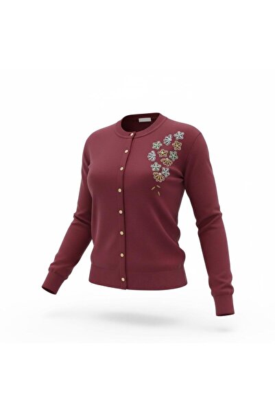 Novalüx nakış çiçekli hırka