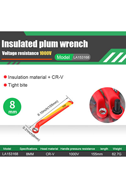 Choice6 مفتاح توركس معزول 8 مم LA153168 LAOA VDE، حماية 1000 فولت، تحسينات من...