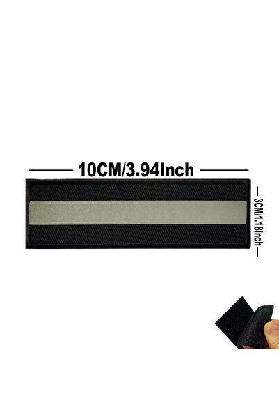 Choice14 رقعة شارة إنقاذ عاكسة للضوء، سوداء اللون، مقاس 10×3 سم، مزودة بخطاف ...