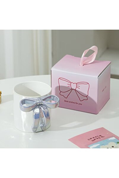 Livava Ceramic Mug with Bow Design, Stylish Design, Gift Boxed, Coffee & Tea Cup