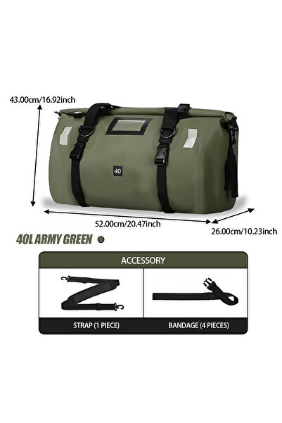 Choice5 no logo 40L Motorcycle Waterproof Tail Bag Travel Outdoor Dry Luggage...