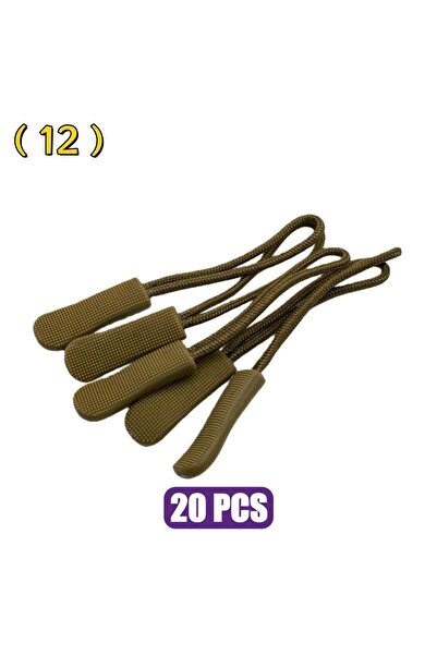 Choice13 12. سحابات بديلة ملونة بلون الكاكي، 20 قطعة/عبوة، لتمديد أربطة حقائب...