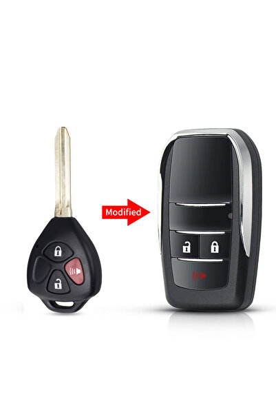 Choice1 غطاء مفتاح KEYYOU 2/3/4 معدّل قابل للطي، مزود بزرين بالإضافة إلى زر إ...