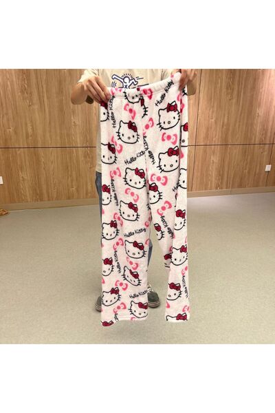 Choice22 بيجامات فلانيل من سانريو هيلو كيتي للنساء، مقاس XL (55-65 كجم)، بتصم...