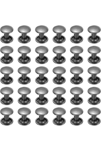 Choice6 مسدس أسود 7 مم × 8 مم، 100 مجموعة، مسامير برشام دائرية مزدوج الغطاء م...