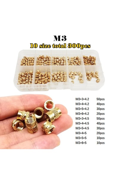 choice2 مجموعة صواميل تثبيت نحاسية M3، 300 قطعة، M1.4، M1.6، M2، M2.5، M3، M4...