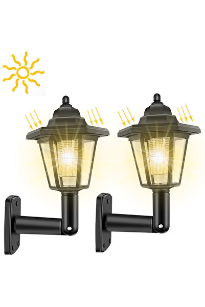 Choice1 مصباح حائط شمسي خارجي مكون من قطعتين، مناسب للحديقة أو المنزل أو الفي...