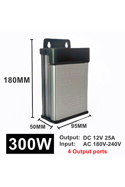 Choice10 مزود طاقة كامل الطاقة 12 فولت 300 واط، مقاوم للمطر، مزود يحافظ على ا...