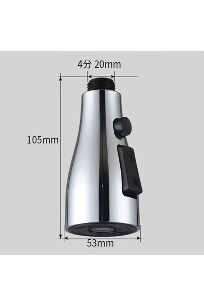 choice2 ملحقات صنبور مطبخ فضية، فوهة رش بديلة، 3 أوضاع، مصنوعة من مادة ABS، ل...