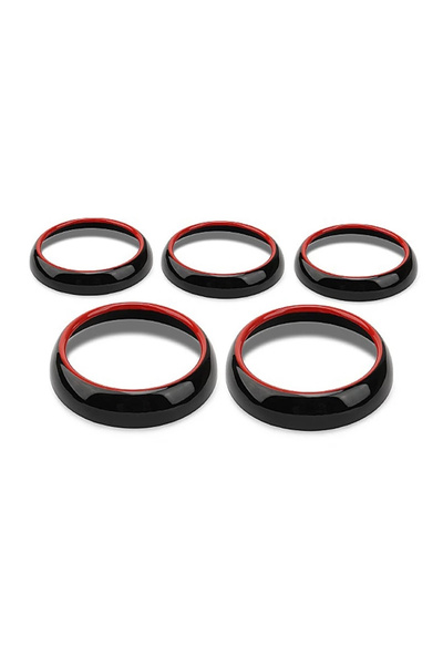 Choice3 طقم زينة فتحة تهوية مكيف الهواء من 5 قطع باللونين الأحمر والأسود لسيا...