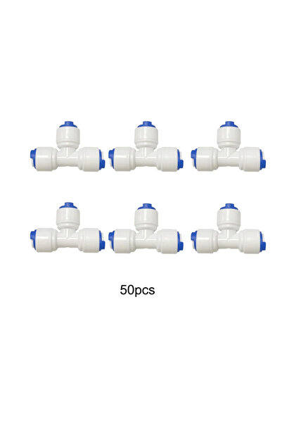 Choice6 1/4" 50pcs T connector Water Supply Hose And Inline Shut-off Valve Wa...