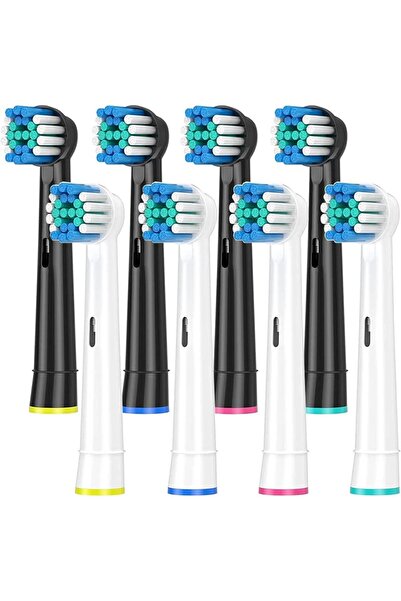 Choice19 رؤوس فرشاة أسنان بديلة (4 بيضاء و4 سوداء) متوافقة مع رؤوس فرشاة الأس...