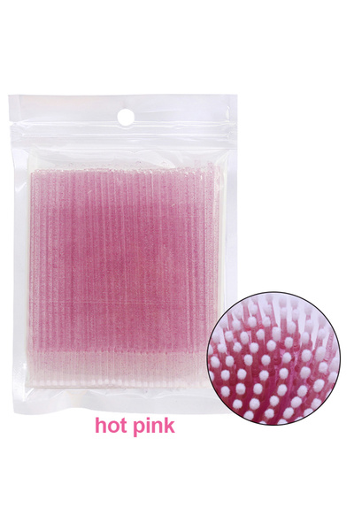 Choice1 glitter hot pink 100Pcs Eyelash Cleaning Brush Lash Extension Micro C...