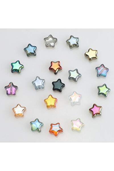 Choice18 MIX 50pcs/Lot Crystal Star Pendats 8mm Faceted Glass Loose Beads Han...