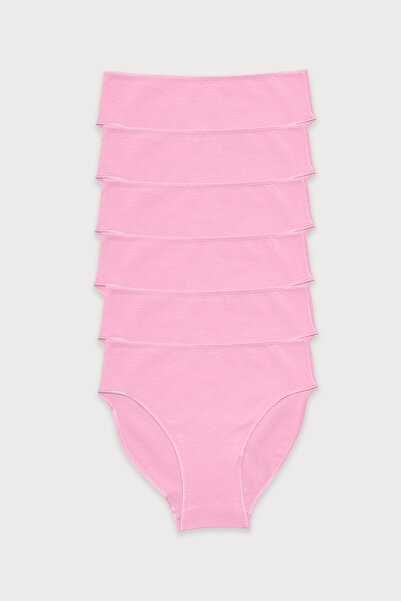 Malabadi Women's Pink 6-Pack Modal Slim Fit Mid-Waist Slip Panties 187