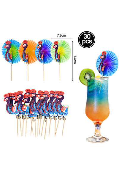 Choice4 30 قطعة من مظلات هاواي الورقية لتزيين حفلات الكوكتيل الصيفية وأعياد ا...