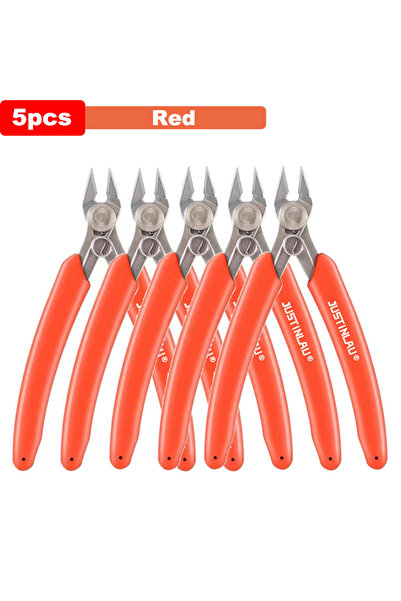 Choice9 Red-5pcs Universal Stainless Steel Pliers DIY Electronic Diagonal Sid...