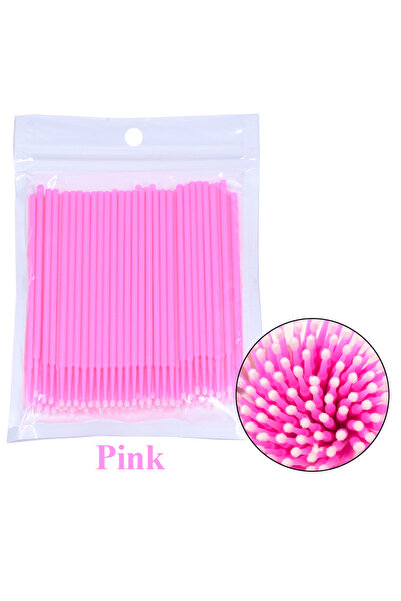 Choice12 pink 100Pcs Eyelash Cleaning Brush Lash Extension Micro Cotton Swab ...