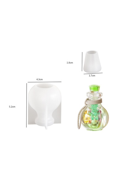 Choice1 06 قالب زجاجة عائمة من راتنج الإيبوكسي على شكل قلب، زجاجة أمنيات، مصب...