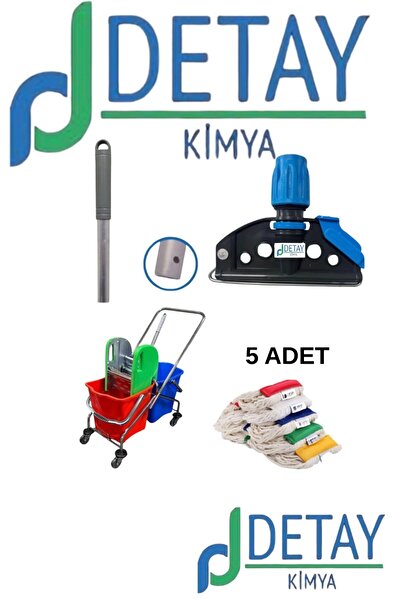 DETAY KİMYA DETAY AMBALAJ Çift Kovalı Paspas Krom Çelik Presli Temizlik Araba...