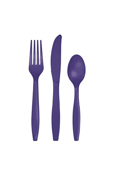 Creative Converting Touch Of Color Purple Cutlery Asst 24ct