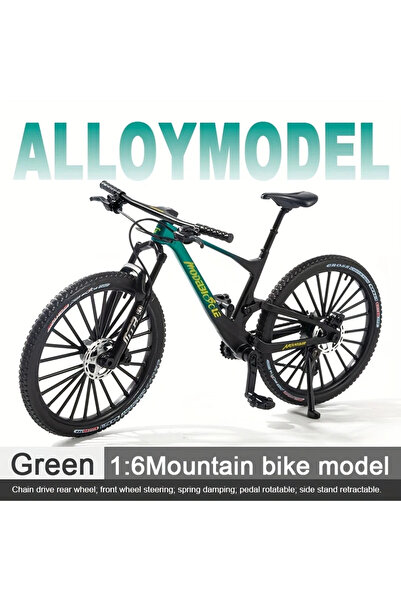 Choice1 نموذج دراجة جبلية معدنية عتيقة خضراء، لعبة دراجة كلاسيكية صغيرة الحجم...