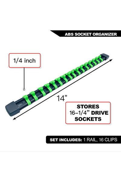 Choice10 حاملات مفاتيح ربط خضراء مقاس 1-4 (6.3 مم) - 1/4 بوصة، 3/8 بوصة، 1/2 ...