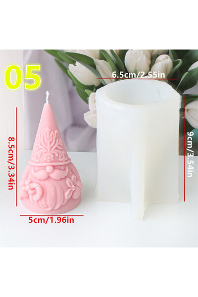 Choice3 قالب سيليكون ثلاثي الأبعاد على شكل شمعة بابا نويل، قالب شموع قزم من ا...