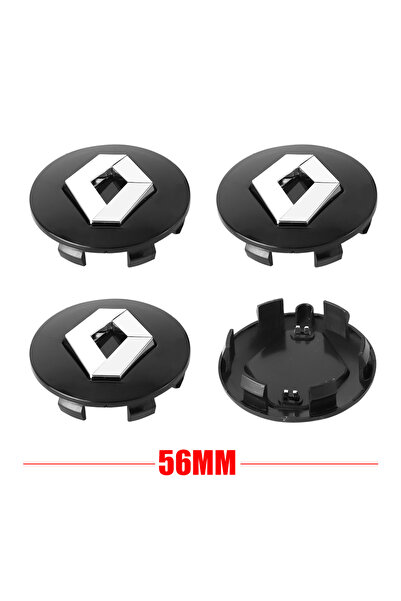 choice2 غطاء مركزي لعجلات السيارة 56 مم - أسود، 4 قطع، 56 مم و60 مم، بشعار، م...