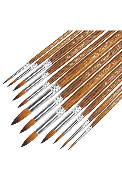 Choice4 مجموعة فرش طلاء احترافية مستديرة برأس مدبب من النايلون والأكريليك، تت...