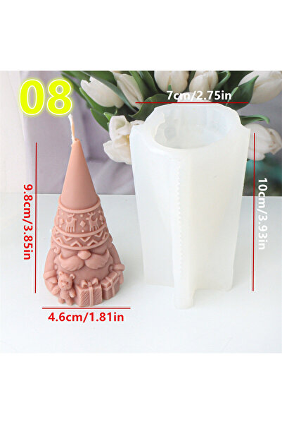 Choice6 قالب سيليكون ثلاثي الأبعاد على شكل شمعة بابا نويل، قالب شموع قزم من ا...