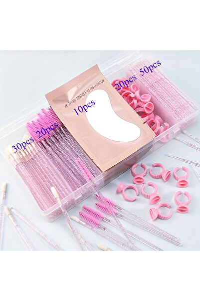 Choice1 A0338- وردي، 130 قطعة، منظم غراء وملقط مكياج مع غطاء، مستطيل، عمودي، ...