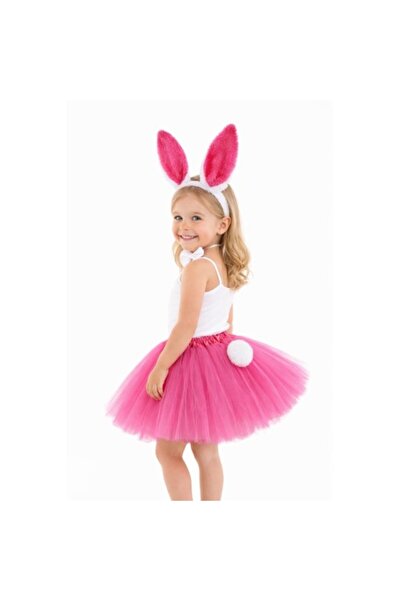 FREEDOM STOREE Set costum de iepuraș fucsia pentru fetiță – 4 piese cu fustă ...