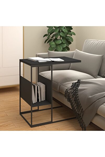 Concept Măsuță laterală, neagră, 55x36x59,5 cm, lemn compozit