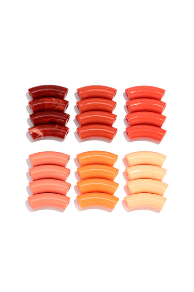Choice21 12mm-24pcs orange series 24pcs/lot Colorful Acrylic 12MM Bamboo Tube...