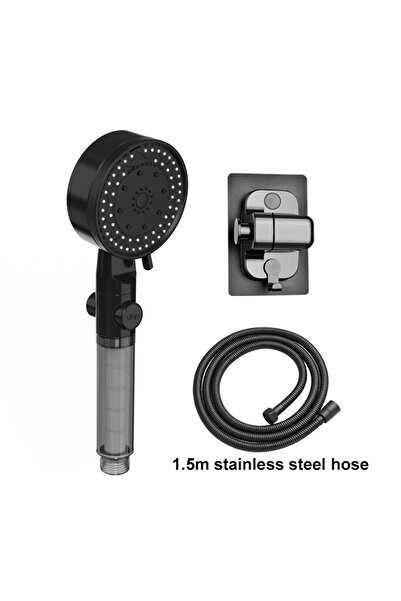 Choice10 طقم دش أسود، رأس دش مزود بفلتر، رأس دش يدوي عالي الضغط موفر للمياه، ...