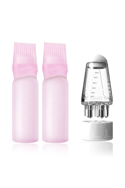 Choice4 مجموعة من 3 قطع باللون الوردي: زجاجة تطبيق زيت أساسي لنمو الشعر (2/3 ...