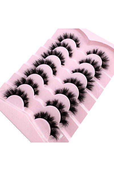 Choice34 7 أزواج رموش صناعية من المنك، 5D-J55 AMSDCN، رموش صناعية كثيفة بمظهر...