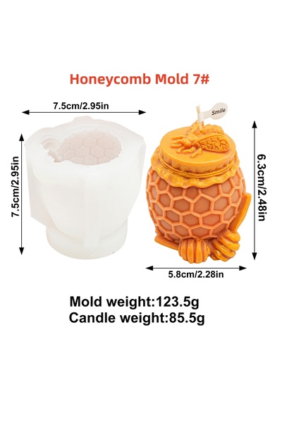 Choice9 قالب قرص العسل 7، قالب شمعة ثلاثي الأبعاد على شكل خلية نحل، قالب شمعة...