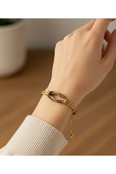 stainless steell gold renk burgu model çelik kelepçe bileklik