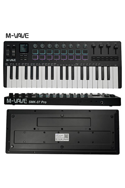 Choice1 SMK-37 PRO Black M-VAVE S-37 PRO 37 Key MIDI Keyboard with 16 RGB Pad...
