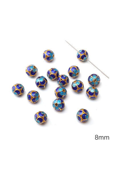 Choice16 1pc B4 Cloisonné Alloy Enameled Colorful Round Beads Loose Spacer Be...