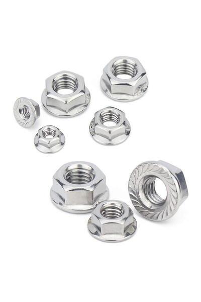 Choice7 صامولة M8 - 5 قطع، براغي سداسية الرأس ذات حافة مستوية ناعمة M6-1.0 M8...