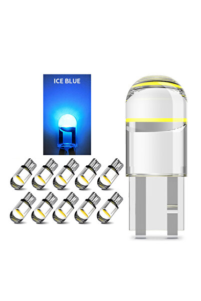 choice2 مصباح سيارة LED T10 W5W أزرق ثلجي 10 قطع، إضاءة COB 6000K أبيض أحمر أ...