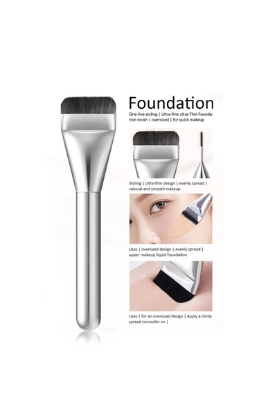 Choice1 1pc 2PCS Ultra-thin one-line foundation brush, crescent-shaped mask b...