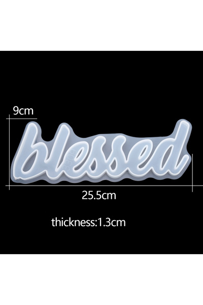 choice2 Blessed 6 Style Silicone Mold English Letters Epoxy Resin Mould For D...