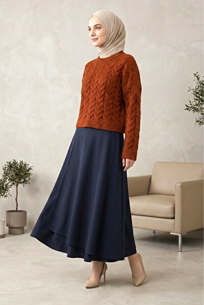 FERHEL Casual Crop Knitwear Sweater Knitted Patterned-Tile