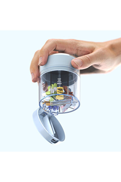 Choice علبة حبوب زرقاء أسبوعية تتسع لـ 7 أيام، حافظة أقراص، علبة تخزين أدوية ...